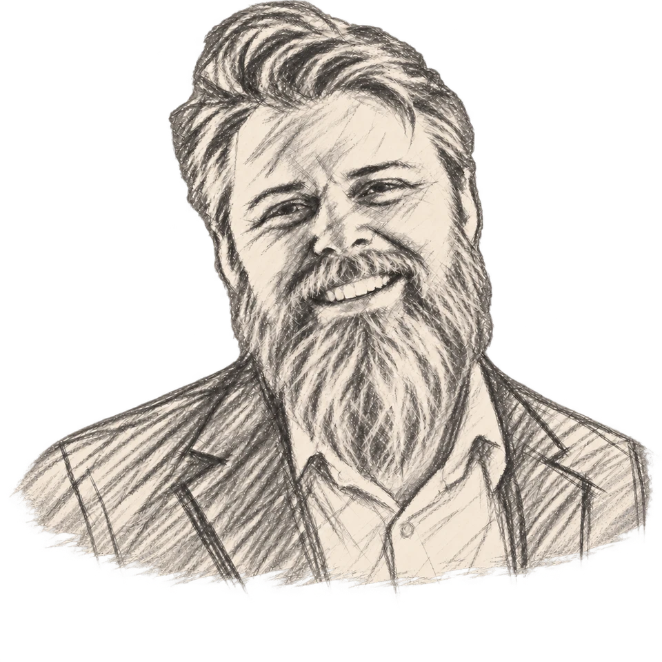 Pencil portrait of Mattias Högnäs